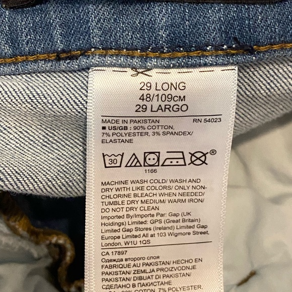 Banana Republic Skinny Ripped Jeans Denim Raw Hem Mid Light Blue 29 Long Tall - Picture 6 of 6